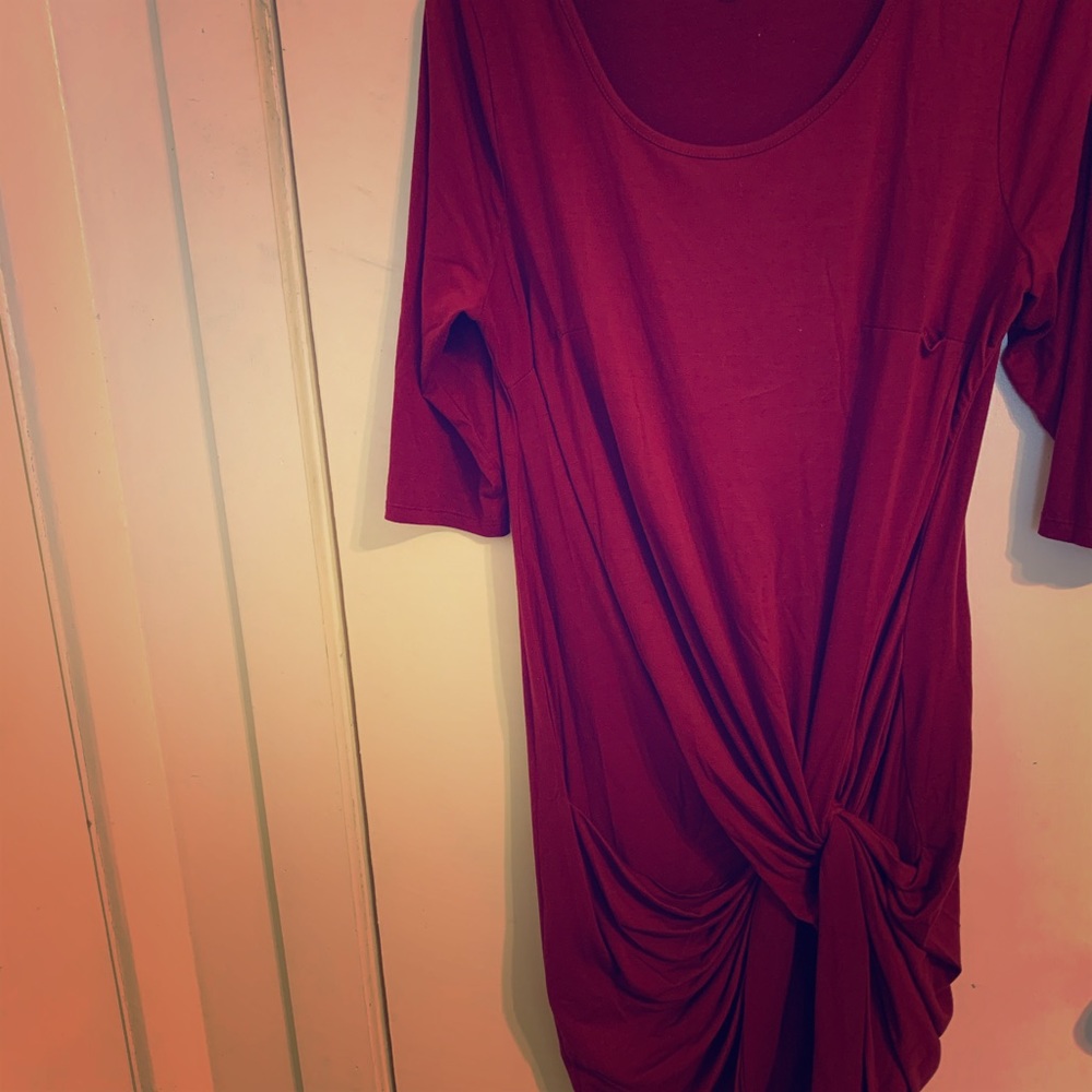 Burgundy knot dress